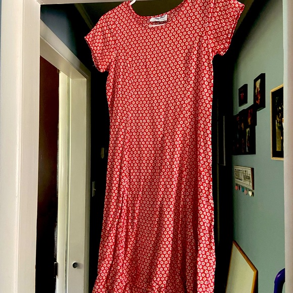 Vintage Red floral dress - Picture 1 of 2
